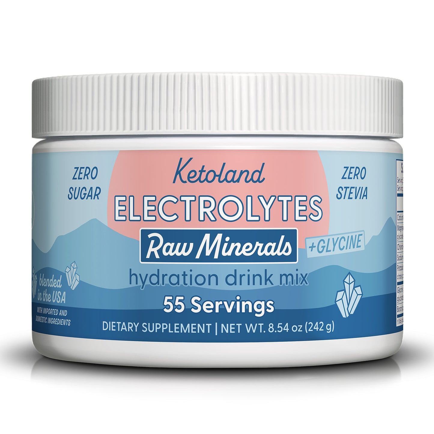 Raw Minerals + Glycine | Unflavored Keto Electrolytes | 55 Servings